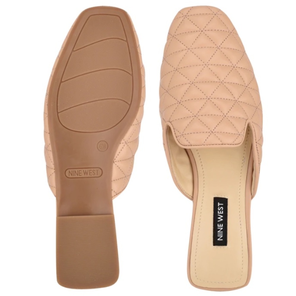 Nine West Diamond Flat Mules in Warm Blush
